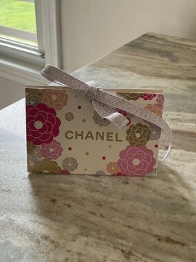 Mini Size Folding Iridescent Chanel Mothers Day Bag with Ribbon & Camellias NEW